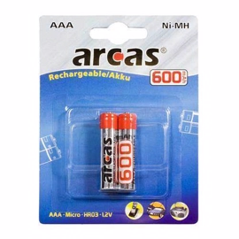 Arcas LR03/AAA laddningsbart batteri 600 mAh (2 st)